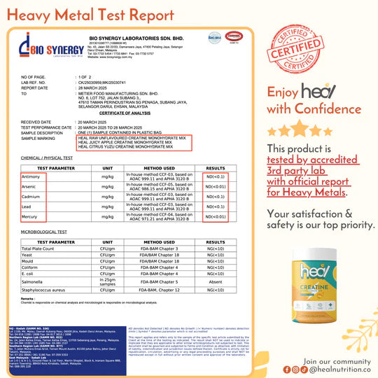 [50% OFF]Heal Creatine – Citrus Yuzu (260g) • 5g Creatine per Serving • Muscle Growth & Recovery