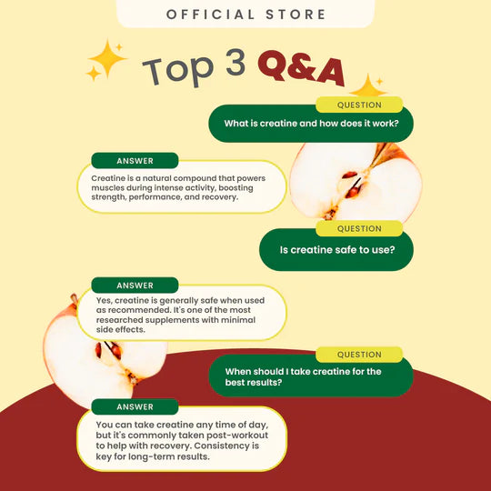 Heal Creatine – Juicy Apple (240g) • 5g Creatine per Serving • Muscle Growth & Recovery